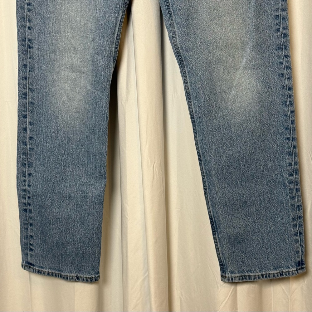 GAP 90s Straight High Rise Jeans Light Wash Stretch Denim Women’s 32 / 14R - Picture 6 of 13